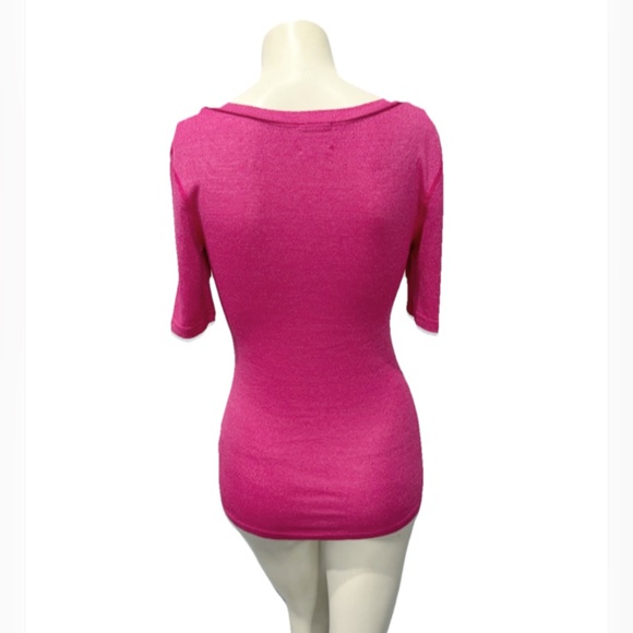 EUC Anthropologie Michael Stars Short Sleeve Top Womens XS/S Metallic Pink USA - Picture 7 of 12